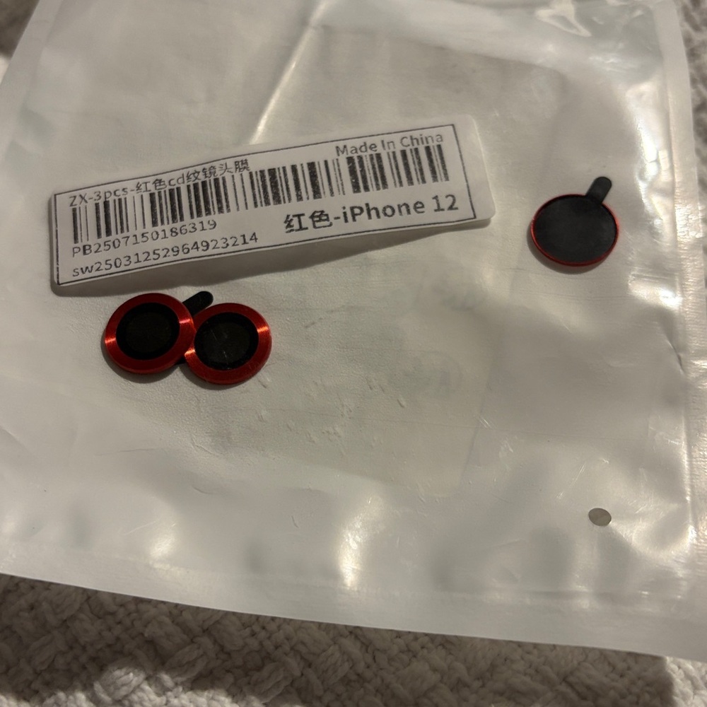 Red Camera Lens Protector for iPhone 12
